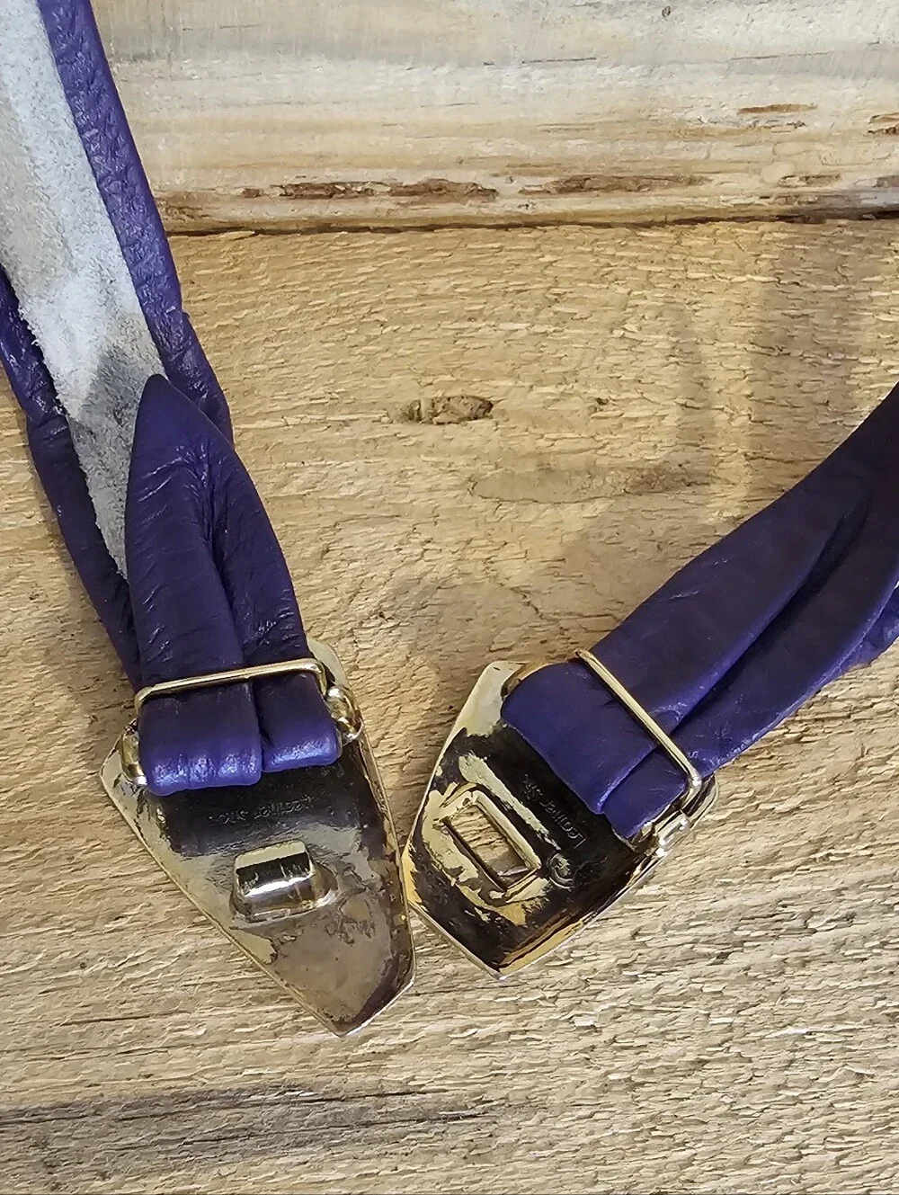 Vintage 80's & 90's Purple Leather Waist Belt 31